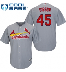 Youth Majestic St. Louis Cardinals #45 Bob Gibson Authentic Grey Road Cool Base MLB Jersey