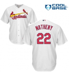 Youth Majestic St. Louis Cardinals #22 Mike Matheny Authentic White Home Cool Base MLB Jersey