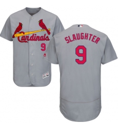 Men's Majestic St. Louis Cardinals #9 Enos Slaughter Grey Road Flex Base Authentic Collection MLB Jersey