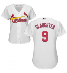 Women's Majestic St. Louis Cardinals #9 Enos Slaughter Authentic White Home Cool Base MLB Jersey