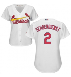 Women's Majestic St. Louis Cardinals #2 Red Schoendienst Authentic White Home Cool Base MLB Jersey