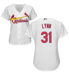 Women's Majestic St. Louis Cardinals #31 Lance Lynn Replica White Home Cool Base MLB Jersey