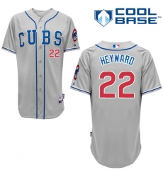 Men's Majestic Chicago Cubs #22 Jason Heyward Authentic Grey Alternate Road Cool Base MLB Jersey