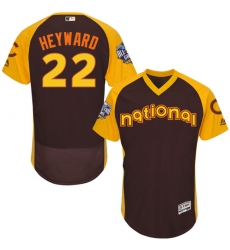 Men's Majestic Chicago Cubs #22 Jason Heyward Brown 2016 All-Star National League BP Authentic Collection Flex Base MLB Jersey