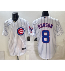 Men's Chicago Cubs #8 Andre Dawson White Home Stitched Baseball Jersey