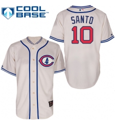 Men's Majestic Chicago Cubs #10 Ron Santo Authentic Cream 1929 Turn Back The Clock MLB Jersey