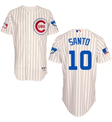 Men's Majestic Chicago Cubs #10 Ron Santo Authentic Cream 1969 Turn Back The Clock MLB Jersey