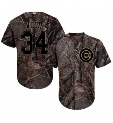 Men's Majestic Chicago Cubs #34 Kerry Wood Authentic Camo Realtree Collection Flex Base MLB Jersey