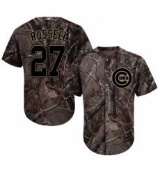 Youth Majestic Chicago Cubs #27 Addison Russell Authentic Camo Realtree Collection Flex Base MLB Jersey