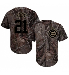 Youth Majestic Chicago Cubs #21 Sammy Sosa Authentic Camo Realtree Collection Flex Base MLB Jersey