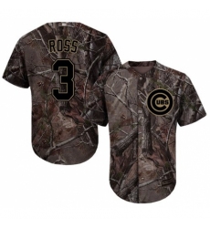 Youth Majestic Chicago Cubs #3 David Ross Authentic Camo Realtree Collection Flex Base MLB Jersey