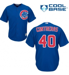Youth Majestic Chicago Cubs #40 Willson Contreras Authentic Royal Blue Alternate Cool Base MLB Jersey