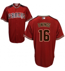 Men's Majestic Arizona Diamondbacks #16 Chris Owings Authentic Red Alternate Cool Base MLB Jersey