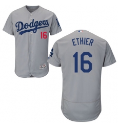 Men's Majestic Los Angeles Dodgers #16 Andre Ethier Gray Alternate Road Flexbase Authentic Collection MLB Jersey