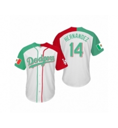 Men's Enrique Hernandez #14 Los Angeles Dodgers Two-Tone Mexican Heritage Night Cool Base Jersey