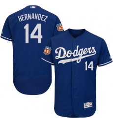 Men's Majestic Los Angeles Dodgers #14 Enrique Hernandez Royal Blue Flexbase Authentic Collection MLB Jersey
