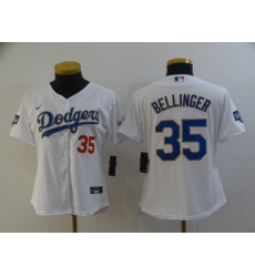 Women's Nike Los Angeles Dodgers #35 Cody Bellinger White Champions Authentic Jersey