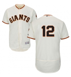 Men's Majestic San Francisco Giants #12 Joe Panik Cream Home Flex Base Authentic Collection MLB Jersey