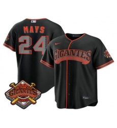 Men's San Francisco Giants #24 Willie Mays Black 2026 Alternate Stadium Stitched Jersey