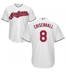 Youth Majestic Cleveland Indians #8 Lonnie Chisenhall Authentic White Home Cool Base MLB Jersey
