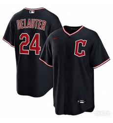 Men's Cleveland Guardians #24 Chase DeLauter Navy 2025 Alternate Limited Stitched Baseball Jersey