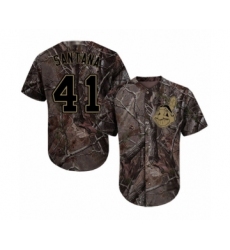 Men's Cleveland Indians #41 Carlos Santana Authentic Camo Realtree Collection Flex Base Baseball Jersey