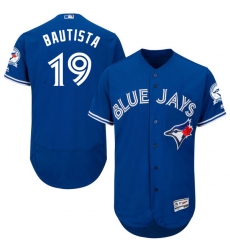 Men's Majestic Toronto Blue Jays #19 Jose Bautista Blue Alternate Flex Base Authentic Collection MLB Jersey