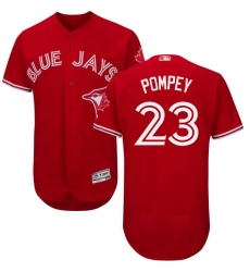 Men's Majestic Toronto Blue Jays #23 Dalton Pompey Scarlet Flexbase Authentic Collection Alternate MLB Jersey