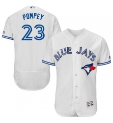 Men's Majestic Toronto Blue Jays #23 Dalton Pompey White Home Flex Base Authentic Collection MLB Jersey