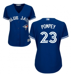 Women's Majestic Toronto Blue Jays #23 Dalton Pompey Replica Blue Alternate MLB Jersey