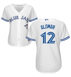 Women's Majestic Toronto Blue Jays #12 Roberto Alomar Authentic White Home MLB Jersey