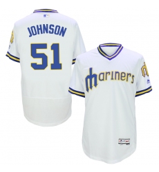 Men's Majestic Seattle Mariners #51 Ichiro Suzuki White Flexbase Authentic Collection Cooperstown MLB Jersey