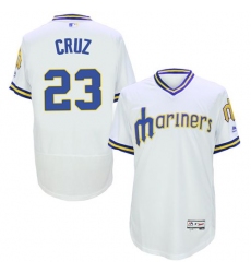 Men's Majestic Seattle Mariners #23 Nelson Cruz White Flexbase Authentic Collection Cooperstown MLB Jersey