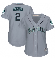 Women's Majestic Seattle Mariners #2 Jean Segura Authentic Grey Road Cool Base MLB Jersey