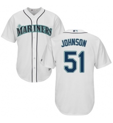 Youth Majestic Seattle Mariners #51 Randy Johnson Authentic White Home Cool Base MLB Jersey