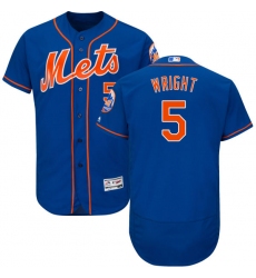 Men's Majestic New York Mets #5 David Wright Royal Blue Alternate Flex Base Authentic Collection MLB Jersey