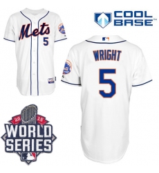 Youth Majestic New York Mets #5 David Wright Replica White Alternate Cool Base 2015 World Series MLB Jersey