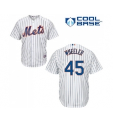 Men's New York Mets #45 Zack Wheeler Replica White Home Cool Base Baseball Jersey