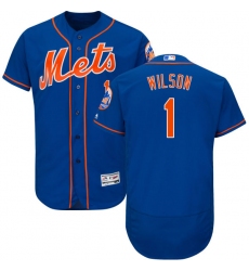 Men's Majestic New York Mets #1 Mookie Wilson Royal Blue Alternate Flex Base Authentic Collection MLB Jersey
