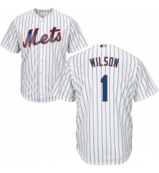 Youth Majestic New York Mets #1 Mookie Wilson Authentic White Home Cool Base MLB Jersey