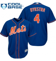 Men's Majestic New York Mets #4 Lenny Dykstra Replica Royal Blue Alternate Home Cool Base MLB Jersey