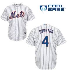 Men's Majestic New York Mets #4 Lenny Dykstra Replica White Home Cool Base MLB Jersey