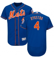 Men's Majestic New York Mets #4 Lenny Dykstra Royal Blue Alternate Flex Base Authentic Collection MLB Jersey