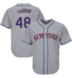 Youth Majestic New York Mets #48 Jacob deGrom Authentic Grey Road Cool Base MLB Jersey