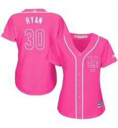 Women's Majestic New York Mets #30 Nolan Ryan Replica Pink Fashion Cool Base MLB Jersey