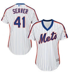 Women's Majestic New York Mets #41 Tom Seaver Authentic White Alternate Cool Base MLB Jersey