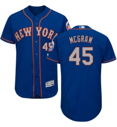Men's Majestic New York Mets #45 Tug McGraw Royal/Gray Alternate Flex Base Authentic Collection MLB Jersey
