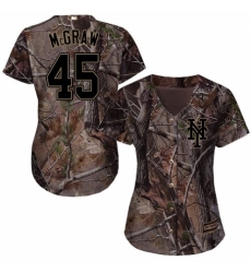 Women's Majestic New York Mets #45 Tug McGraw Authentic Camo Realtree Collection Flex Base MLB Jersey