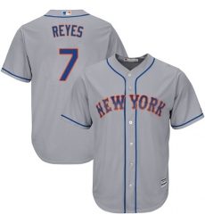 Youth Majestic New York Mets #7 Jose Reyes Authentic Grey Road Cool Base MLB Jersey