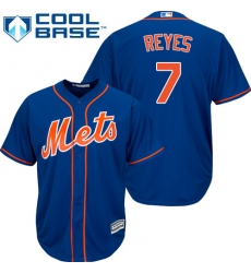 Youth Majestic New York Mets #7 Jose Reyes Authentic Royal Blue Alternate Home Cool Base MLB Jersey